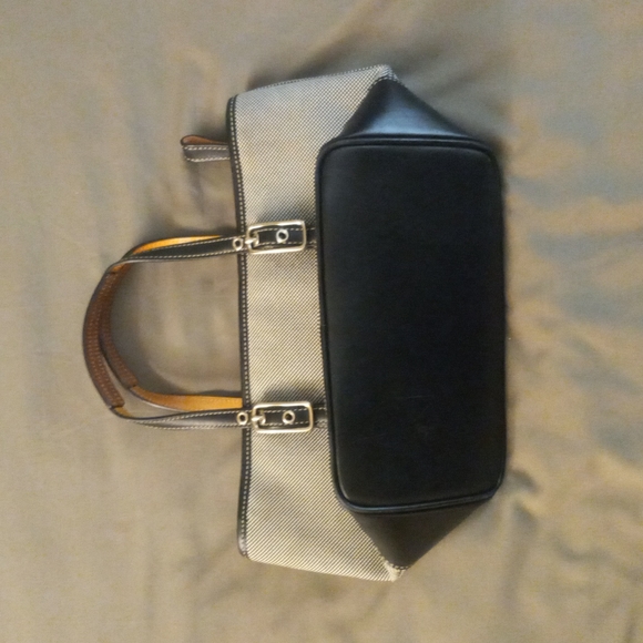 Black and White Coach Purse with Leather trim - Picture 3 of 6